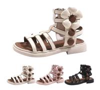 Kids Sandals Girls Roman Inspired Casual Design Anti Slip Soft Sole Feature Sandals Kids Suitable for Older Children Outdoor and Daily Wear