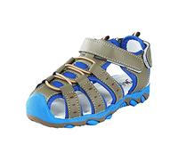 Kids Sandals Protective Closed Toe Adjustable Straps Cushioned Footbed Durable Multi Purpose Outsole Textile PU Upper EVA Insole TPR Outsole Back Strap Footwear for Walking Camping Travelling