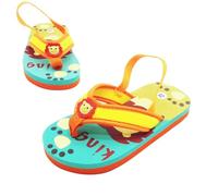 Kids Sandals Shoes - Claesson Little Ahi Boys Sandal -Surfing Sloth (Light Yellow 6-7 Years)