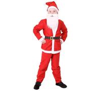 Kids Santa Christmas Costume - X-Large - Red and White Jacket, Trousers, Santa Hat, White Fake Beard - Childs Boys Girls Father Christmas Festive Xmas Fancy Dress Costume