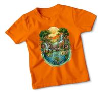 Kids Save Our Planet Protect Wildlife Tshirts Environmental Awareness Tee 9-11 Years Orange