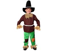 Kids Scarecrow Costume - Small - Brown Top & Green Trousers With Faux Straw - Kids World Book Day Book Week Fancy Dress Costume
