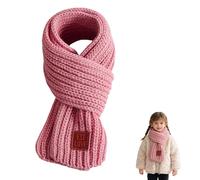 Kids Scarf,Kid Neck Warmer Autumn Winter Knit Solid Scarves Warm Soft Knitted Wrap Loop Gaiter Cute Fleece Thermal Snood Accessories,for Children'S Boys Girls Gifts Covering Hiking 9×120cm (Pink)