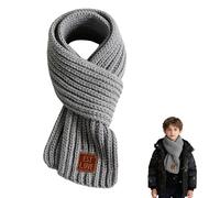 Kids Scarf,Kid Neck Warmer Autumn Winter Knit Solid Scarves Warm Soft Knitted Wrap Loop Gaiter Cute Fleece Thermal Snood Accessories,for Children'S Boys Girls Gifts Covering Hiking 9×120cm (Grey)