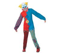 Kids Scary Clown Costume Jumpsuit Circus Halloween Creepy Fancy Dress Party