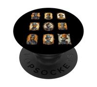 Kids Scary Halloween Portraits of Pumpkin Heads PopSockets Adhesive PopGrip
