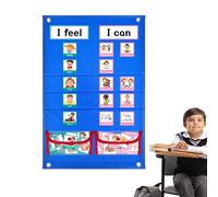 Kids Schedule Board for Home - Educational Learning with Cards - Visual Schedule Behavior Pocket Chart | for Boys Girls Teacher Parents Home School Preschool Kindergarten