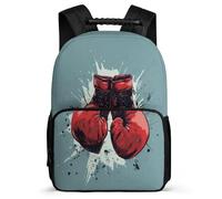 Kids School Backpack Boxing Gloves Print for Boys Girls Elementary/Middle School Student Daypack Boxing Lover Rucksack Book Bag Travel Lightweight for Teenage