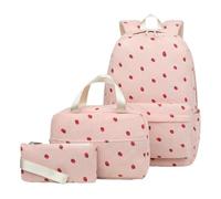 Kids School Backpack, Corduroy Cute Bookbag Set, Lunch Box Knapsack Pencil Case for Day Trip Vacation Camping College Women Hiking Sports Outdoor Activities