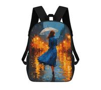 Kids School Backpack Rain And Amber - Walking Through The Memory Lights Teen Fashion Backpack Casual Rucksack Boy Girl Teen School Bag 3D Printed Backpack 17inch