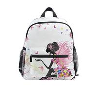 Kids School Backpack with Chest Strap,Flower Fairy and Butterflies Students Childrens Book Bag for Boys Girls