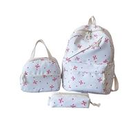 Kids School Bag, Black Backpack with Lunchbox, Plain Backpacks for Girls, Student Bag, Clear Backpack, Back Packs Women Travel, Backpacks for Girl, Mochila de fresita para niñas, Women Rucksack, Bow