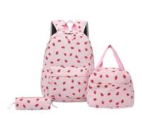 Kids School Bag, Black Backpack with Lunchbox, Plain Backpacks for Girls, Student Bag, Clear Backpack, Back Packs Women Travel, Backpacks for Girl, Mochila de fresita para niñas, Women Rucksack, Bow