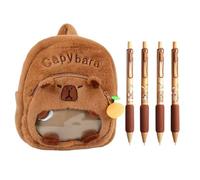 Kids School Bag,Cute Capybara Backpack With Stationery Set - 4 Capybara Pens Included,Stationery Supplies For Returning To School And Starting School Novelty School Supplies Gift For Boys Girls