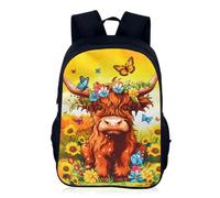 Kids School Bag, Highland cows Kids Backpack Student School Bag, Children's Backpack, Primary School Backpacks,for School or Travel (40×30×13 cm)