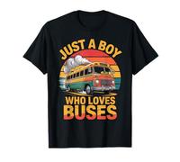 Kids School Bus Costume Just a Boy who Loves Buses T-Shirt