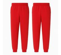 Kids School Joggers 2 Pack - Unisex Fleece Jogging Bottoms for Boys & Girls - Elastic Waist, Soft & Warm - Ideal for PE & School Uniform (UK, Age, 3 Years, 4 Years, Regular, Red)