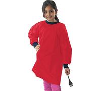 Kids School Protective Smock Apron Red 4-6 Years