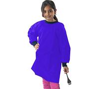 Kids School Protective Smock Apron Royal Blue 6-8 Years