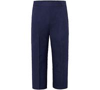 Kids School Uniform Trousers Half Elasticated Children Wear Boys Pull Up Comfort Fit Classic Pull On Flat Front Pants[Navy, 9-10 Years]