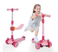 Kids Scooter 3 Wheel Kick Scooter with Removable Seat 3 Colorful Wheels Adjustable Handlebar 3 in 1 Sit & Stand Kick Scooter for Toddlers Boys Girls Age 3+