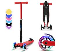 Kids Scooter 3 Wheels Age 5+ LED Kids Push Scooter Folding Height Adjustable Red