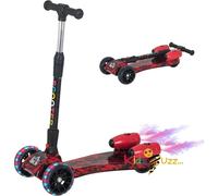 Kids Scooter 3 Wheels for Boy/Girl LED Kick Push with Music Foldable Water Spray