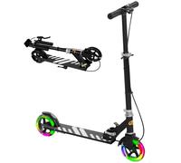 Kids Scooter Foldable Adjustable 73-89cmH Black PP/PU/Metal Lightups 145mm ABEC7