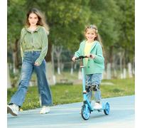 AIYAPLAY Kids Scooter, Foldable Kick Scooter with Adjustable Handlebar, 200mm Big Wheel, Rear Fender Brake, Gift for Ages 6-12 Years, Boys and Girls, Blue
