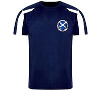 Kids Scotland Football Shirt Scots Tshirt Team Cup Rugby (Navy, 7-8 Years)