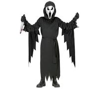 Kids Screaming Ghost Costume Hooded Robe Mask Halloween Fancy Dress Outfit