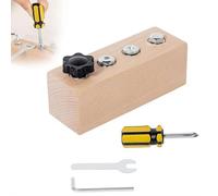 Kids Screwdriver Activity Set,Fine Motor Skills Matching Game,Wooden Learning Toy Busy Board,Jumbo Nuts Bolts Toy,Educational Sensory Toys for Boys, Girls Aged 3+