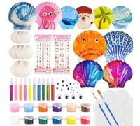 Kids Sea Shell Painting Kit, Arts and Crafts for Kids Age 5 6 8 7 9 10 11 12, Arts & Crafts Painting Gifts for Boys Girls for DIY Activities Party Supplies Birthday Easter Rainy Day Gifts