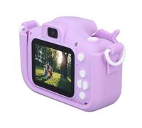 Kids Selfie Camera - Dual Lens Kids Camera with 2 Inch Screen, 8X Zoom, Fall Protection, Cute Cartoon Frames - Perfect for Photography, Video, Gaming, and Music (Purple)