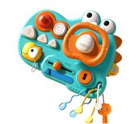 Kids Sensory Board, Pretend Steering, 8.07x6.1x2.28 inches, Learning Toy, Fine Motor Game, Eye-Hand Coordination, Cognitive Aid, for Soft Rubber ABS Build, Red Green Dinosaur