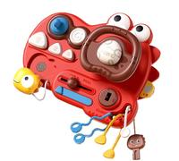 Kids Sensory Board, Pretend Steering, 8.07x6.1x2.28 inches, Learning Toy, Fine Motor Game, Eye-Hand Coordination, Cognitive Aid, for Soft Rubber ABS Build, Red Green Dinosaur