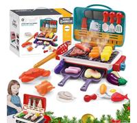 Kids Sensory Kitchen,Magic Meals Kids Grill with Smoke Sound Light,Sizzling Grills,Frying Pans,Color-Changing Foods,Giveag Homeanoak Kid Grill,BBQ Grills Kit Birthday (Green)