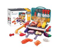 Kids Sensory Kitchen Toys - Barbecue Cooking Set, Color Changing Food Pieces, Interactive Educational Play Kit | Preschool Learning Accessory, Outdoor Garden Play, Christmas Holiday Activities