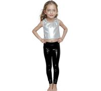 Kids' Sequin Pants Cotton-Spandex Blend Adjustable Waist Sparkly Sequins Leggings Trousers for Birthdays Dance & Photo Shoots Breathable All-Day Wear