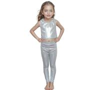 Kids' Sequin Pants Cotton-Spandex Blend Adjustable Waist Sparkly Sequins Leggings Trousers for Birthdays Dance & Photo Shoots Breathable All-Day Wear