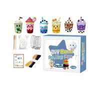 Kids Sewing Kit Milk Tea - Complete Craft Set | Sewing Project Kit For Beginners, DIY Arts & Crafts Learning Toy, Fabric Śewing for Kids - F´or Boys Girls Home School Rainy Day Creative Gift Use