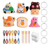 Kids Sewing Kit, Sewing Kit for Kids, First Sewing Kit for Kids, Kids' Sewing Kits, Sewing Fun for Kids, Cute Animal Felt Sewing Craft Bag, Suitable for Beginners to Learn Sewing (6 Styles)