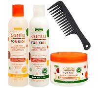 Kids Shampoo & Conditioner Set, Cantu Kids Leave-In Conditioner, Nourishing Kids Shampoo and Conditioner, Amara Wide Tooth Comb for Curly Hair & Afro Hair Products, Best Kids Curly Hair Products
