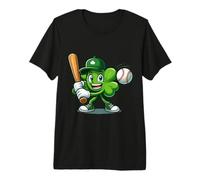 Kids Shamrock Swinging Baseball Bat St Patricks Day Toddlers Premium T-Shirt