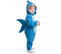 Kids Shark Costume Blue Jumpsuit with Shark Hood and Tail Book Week Halloween