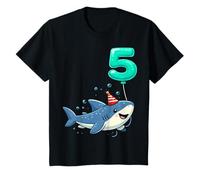Kids Shark Five 5yr 5th Birthday Ocean 5 Year Old Birthday Boy T-Shirt