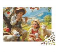 Kids Sheep Flute 1000 Piece Jigsaw Puzzle For Adults Family Challenge Toys Stress Relief Puzzle Exercise The Memory of The Brain For Adults Gifts 500pcs (52x38cm)