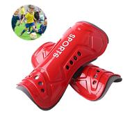 Kids Shin Guards, Child Soccer Shin Pads Perforated Breathable Soccer Shin Guards Board, for Age 3-14 Youth and Kids Boys Girls Soccer Games Calf & Ankle Protection, Red