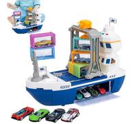 Kids Ship Toy Lights, Sound Race Car, Practical Vehicle Aid, Functional Play Supply, Portable Gantry Crane Accessory, for Boys Girls Preschoolers Students Enthusiasts Party Gathering Living Room