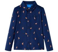 Kids' Shirt Long Sleeves Toddler Children's Kids’ Top Dog Print Navy 116 vidaXL